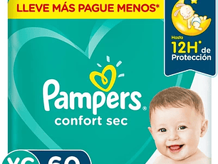 Pañales Pampers Confort Sec XG 60 Un