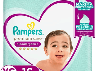 Pañales Pampers Premium Care Talla XG 16 Un