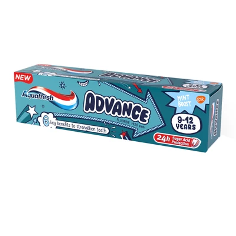 Aquafresh Pasta Dental Adavance 9-12 Años 75Ml 1