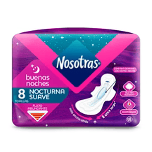 Toalla higiénica Nosotras Buenas Noches suave 8unds.