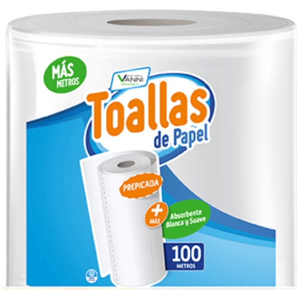 Rollo Papel Toalla nova Prepicada Absorvente 100m 1