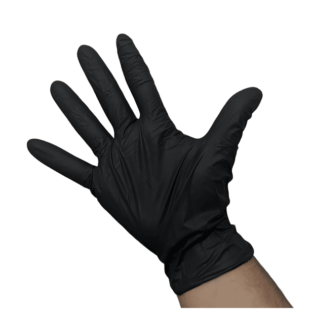 Guantes Desechables De Nitrilo Negros Sin Polvo 100u 3