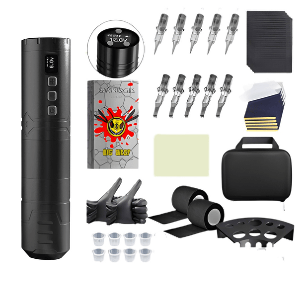 Kit de Máquina de Tatuaje Profesional con 2 Baterías - Arrow - Negro