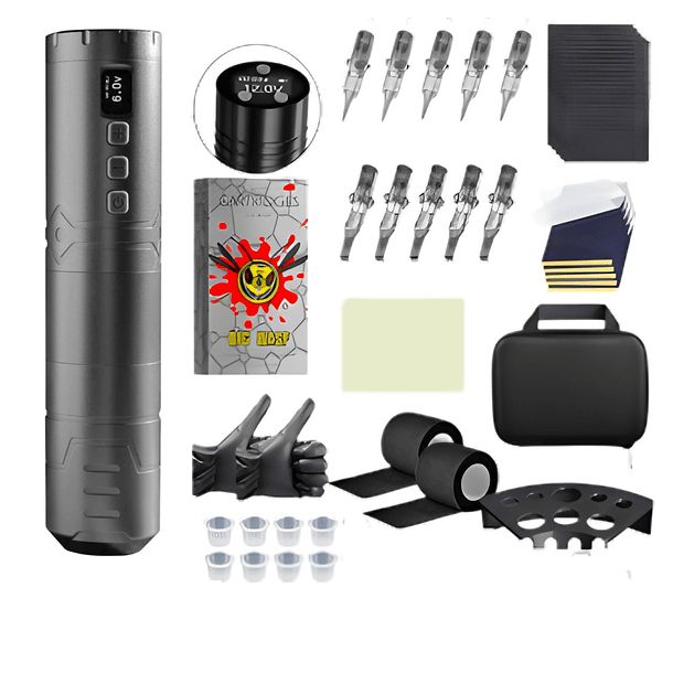 Kit de Máquina de Tatuaje Profesional con 2 Baterías - Arrow - Plateada