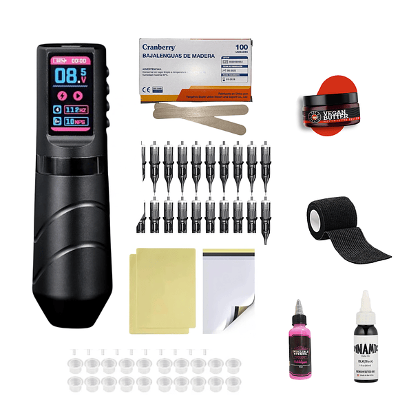 Kit Maquina de Tatuar Duke K5 Pantalla LED Stroke 4.0m