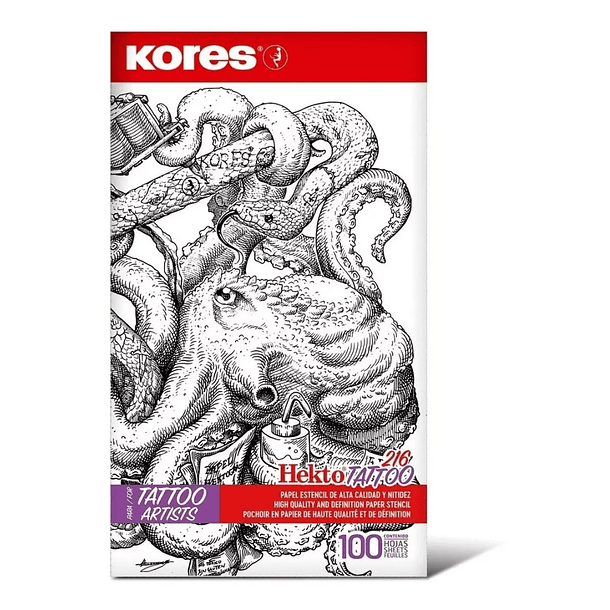 Papel Hectográfico para Tatuajes Kores 100 Hojas Tamaño Oficio 1