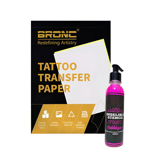 Pack Stencil Neon Aroma Bubble Gum + Papel Hectográfico 10 U