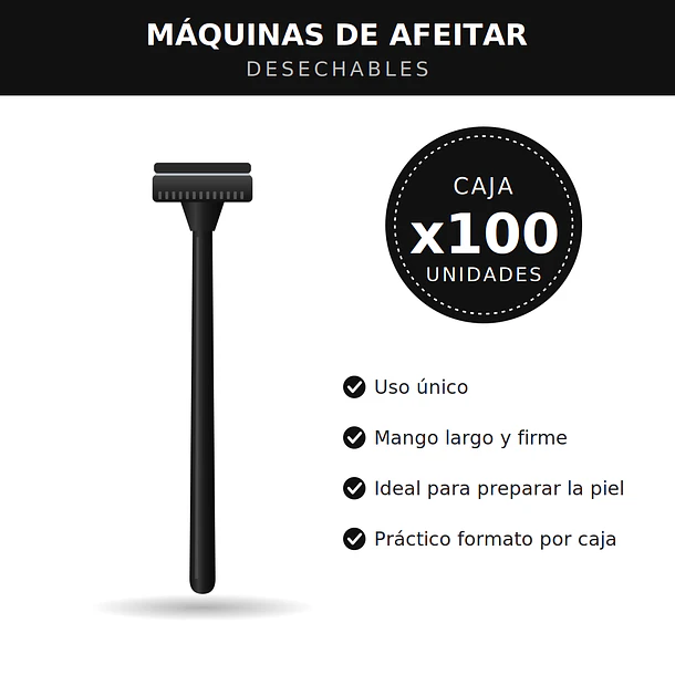 Máquinas de Afeitar Desechables Negras Caja 100 Unidades 2