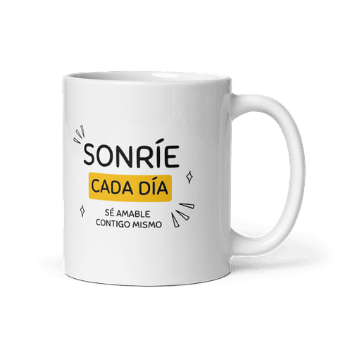 Taza Desayuno - Sonríe cada día, sé amable contigo mismo 