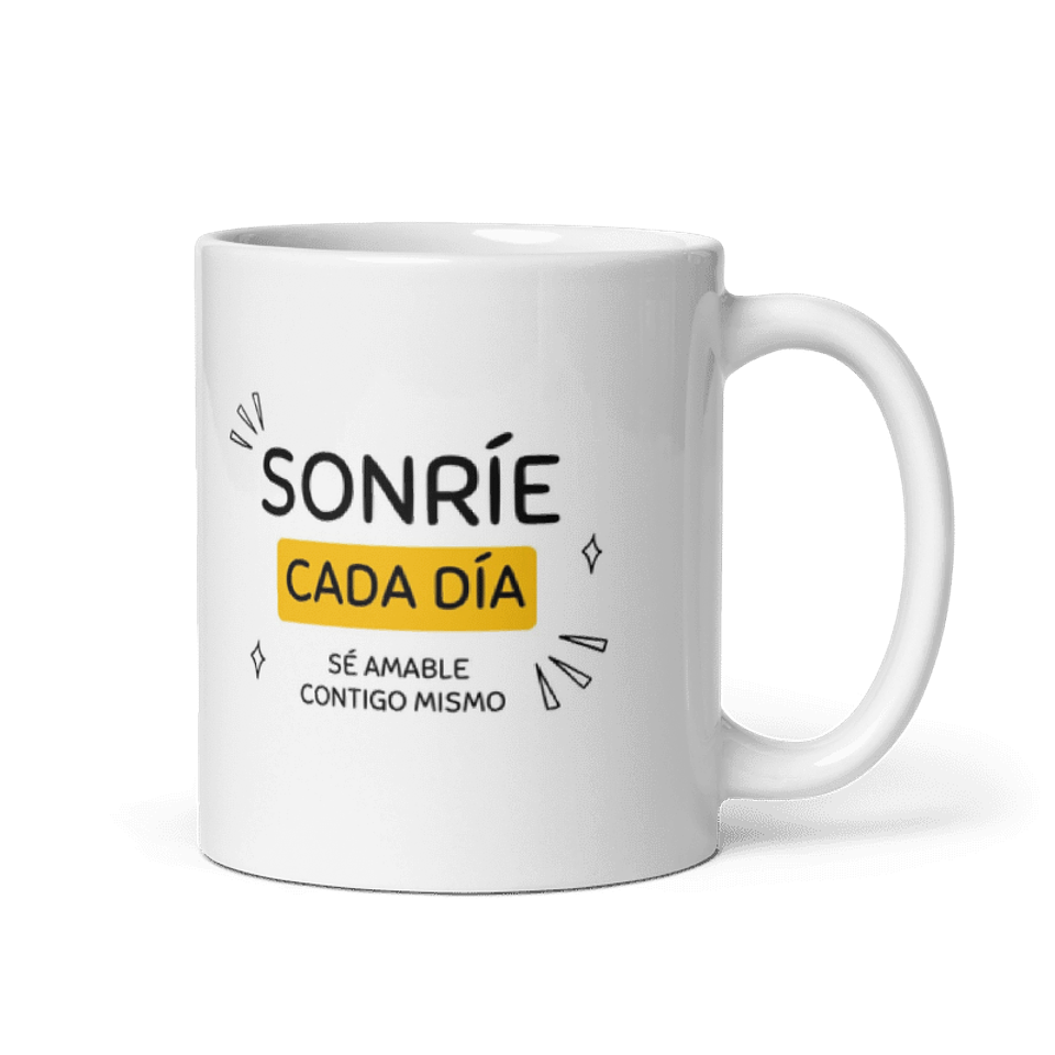 Taza Desayuno - Sonríe cada día, sé amable contigo mismo  1
