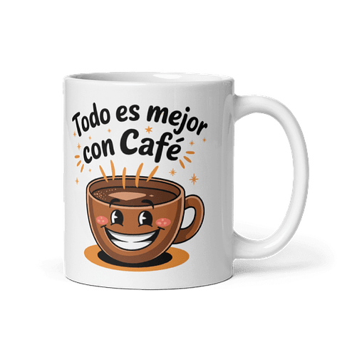 Taza de café- Todo es mejor con café 