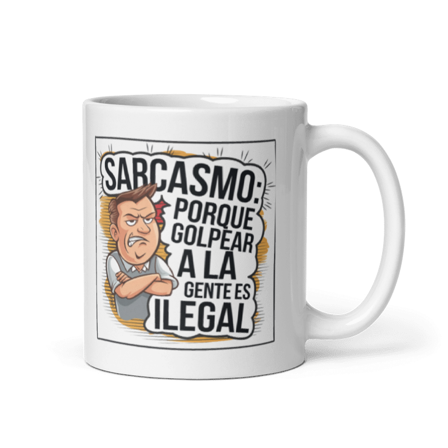 Taza Graciosa y Divertida - Sarcasmo: porque golpear a la gente es ilegal 1