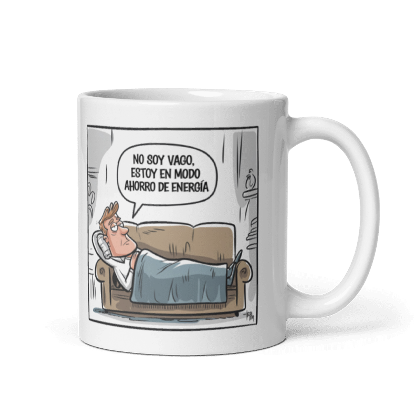 Taza Graciosas y Divertidas - No soy vago, estoy en modo ahorro de energía  1