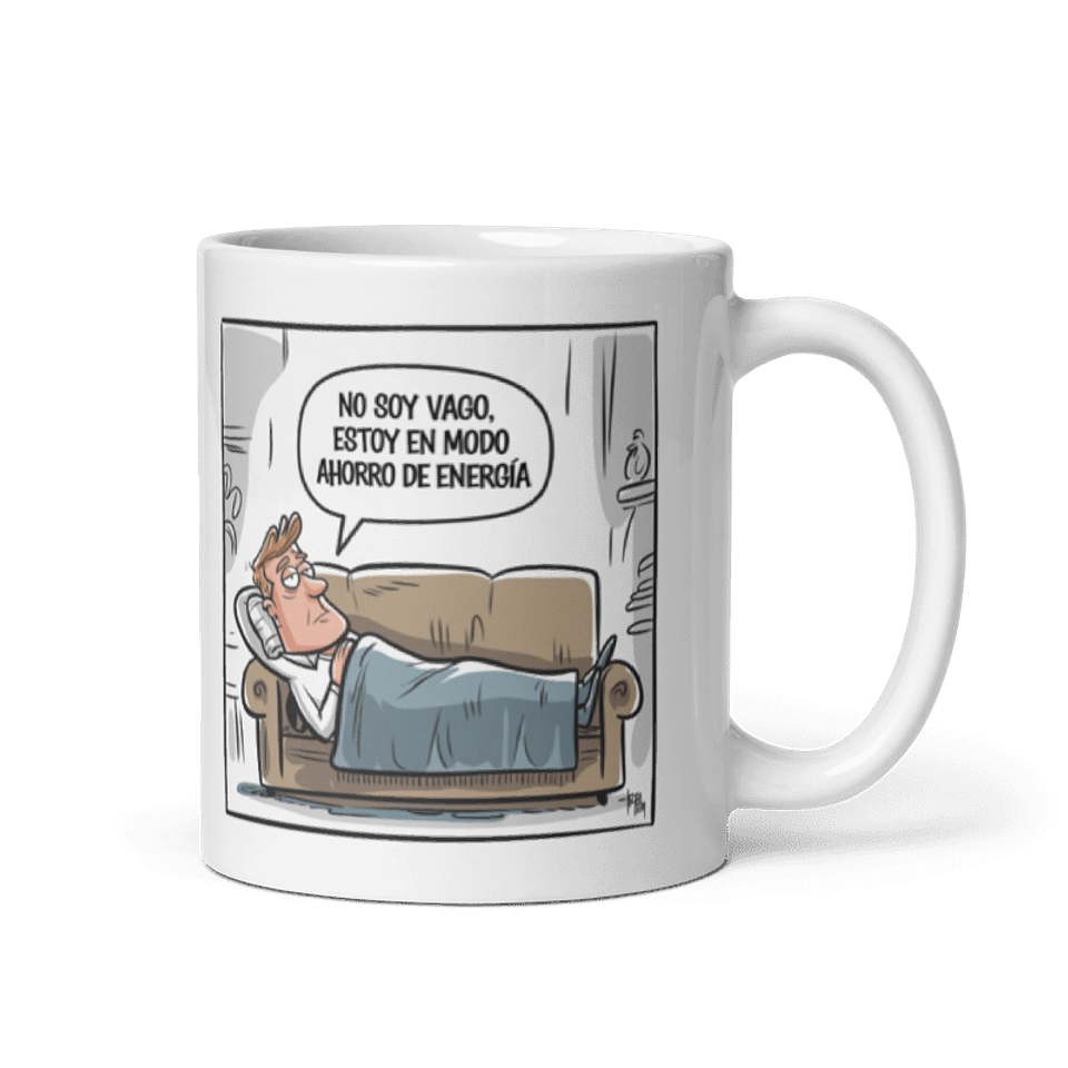Taza Graciosas y Divertidas - No soy vago, estoy en modo ahorro de energía  1