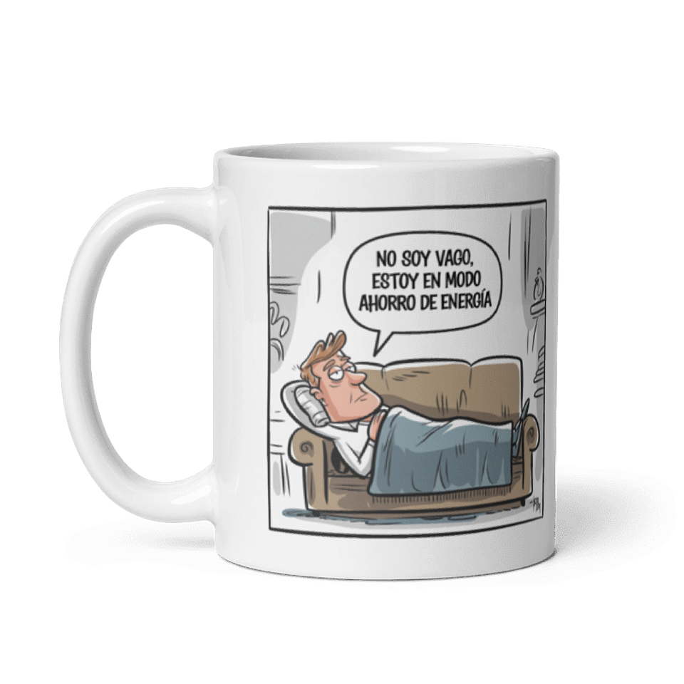 Taza Graciosas y Divertidas - No soy vago, estoy en modo ahorro de energía  2