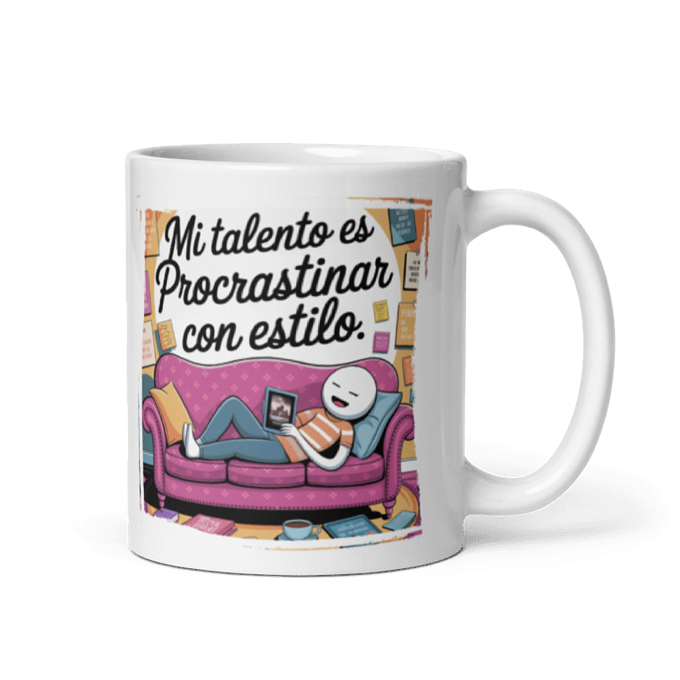 Taza Graciosa y Divertida - Mi talento es procrastinar con estilo  1