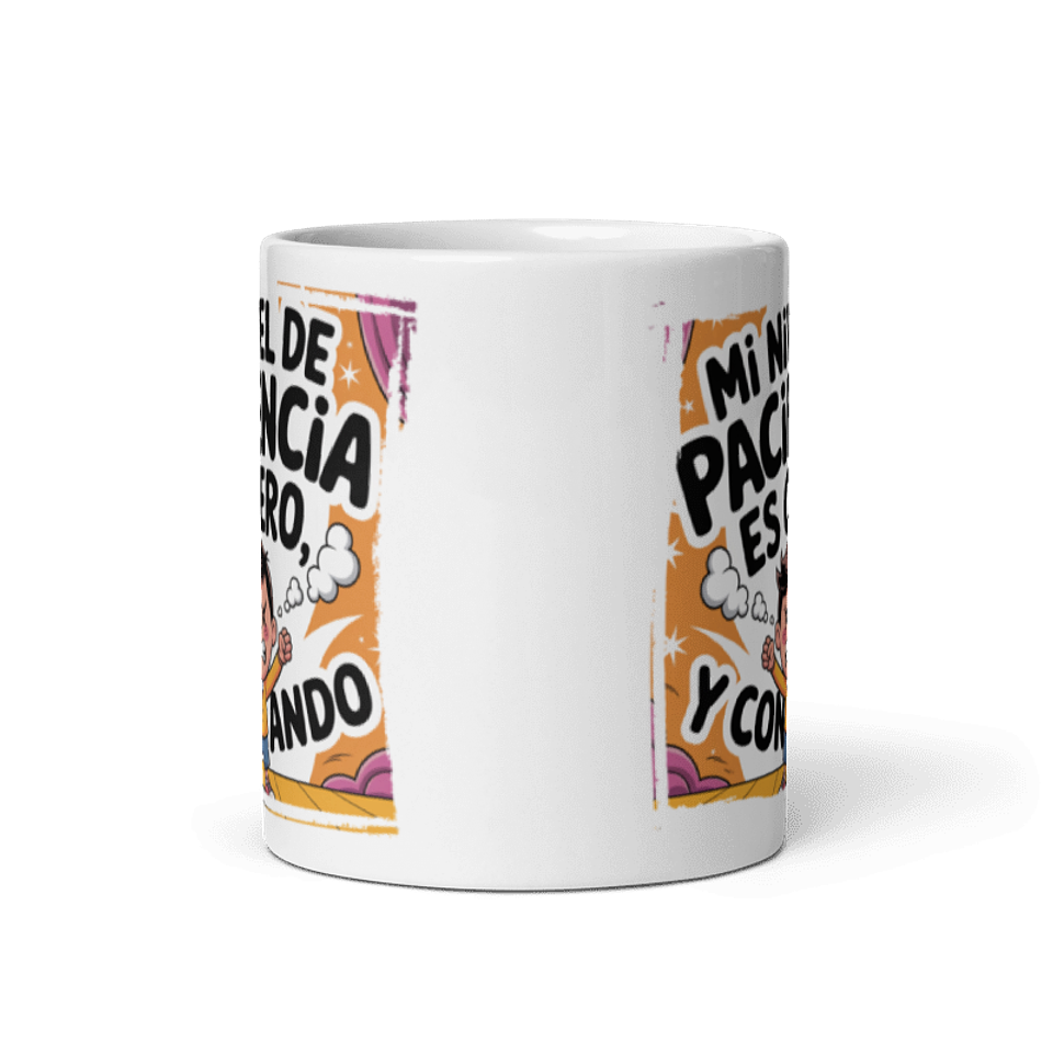 Taza Graciosa y Divertida - Mi nivel de paciencia es cero y contando 3