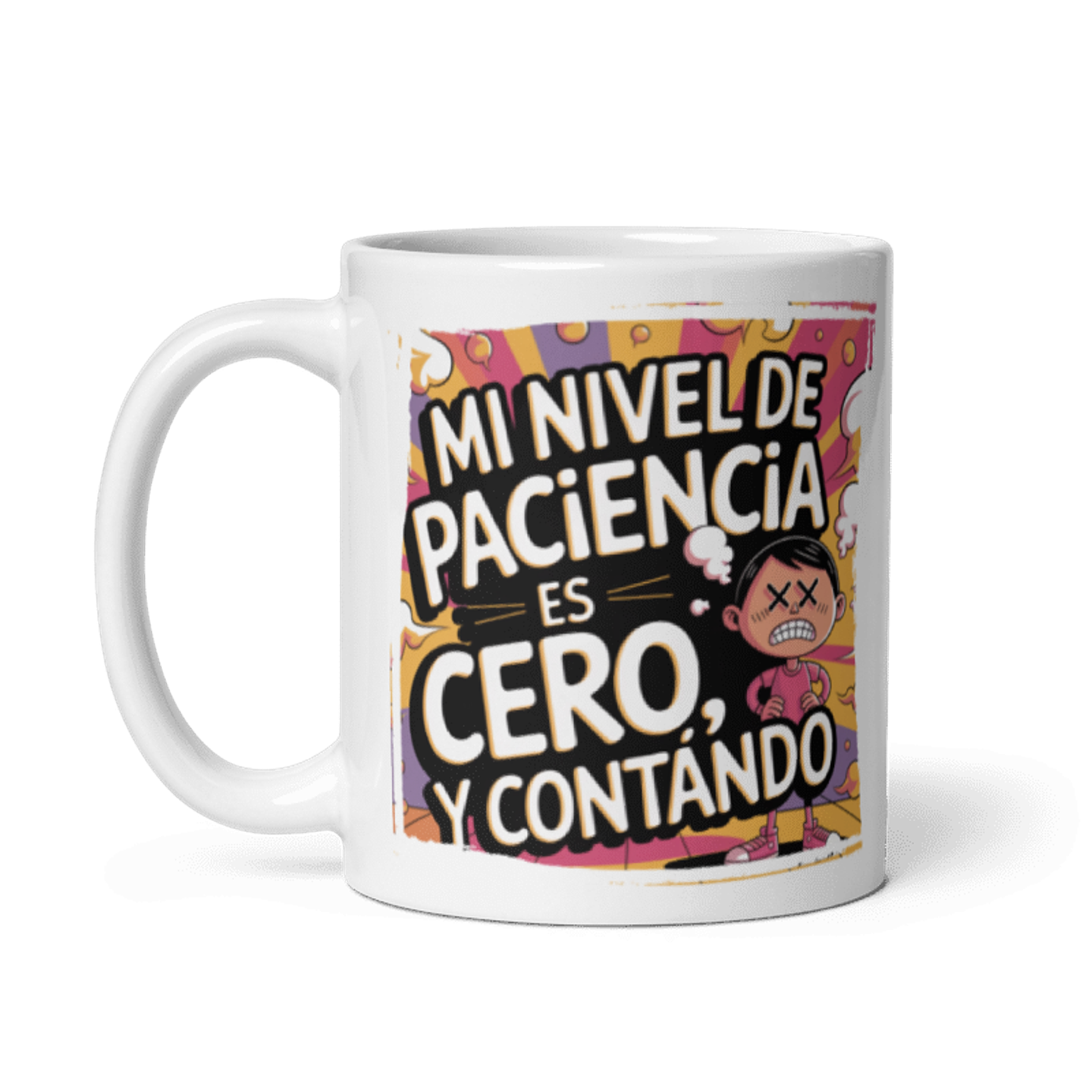 Taza Graciosa y Divertida - Mi nivel de paciencia es cero, y contando  2