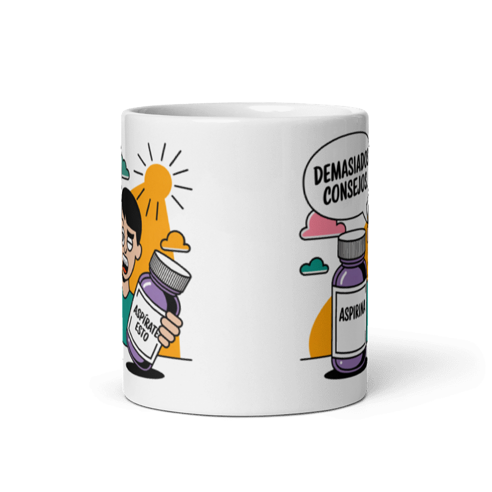 Taza Graciosa y Divertida - Demasiado lejos: aspirina y aspírate esto  3