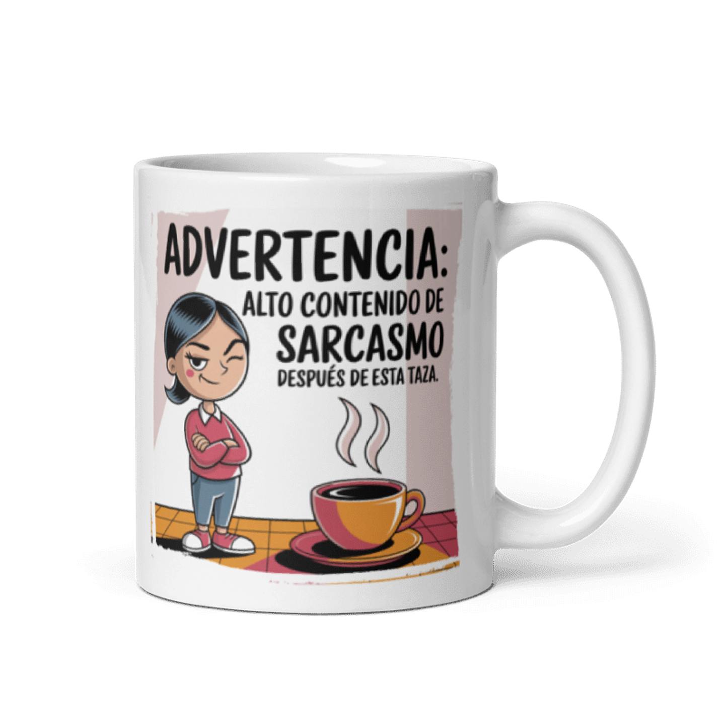 Taza Graciosa y Divertida - Advertencia: alto contenido de sarcasmo después de esta taza 1