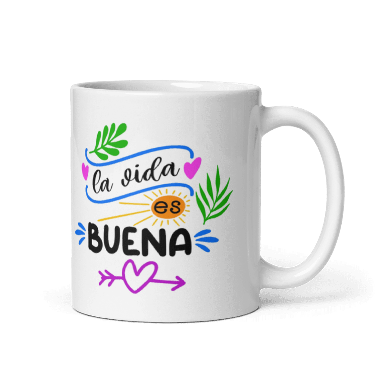 Taza con frases inspiradoras - La vida es buena  1