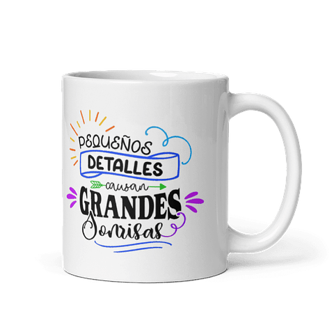Taza con frases inspiradoras - Pequeños detalles causan grandes sonrisas