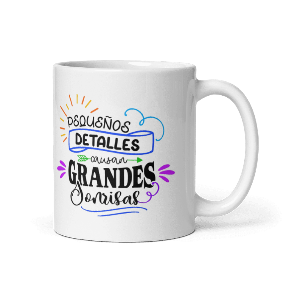 Taza con frases inspiradoras - Pequeños detalles causan grandes sonrisas 1