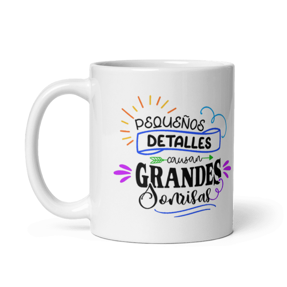 Taza con frases inspiradoras - Pequeños detalles causan grandes sonrisas 2