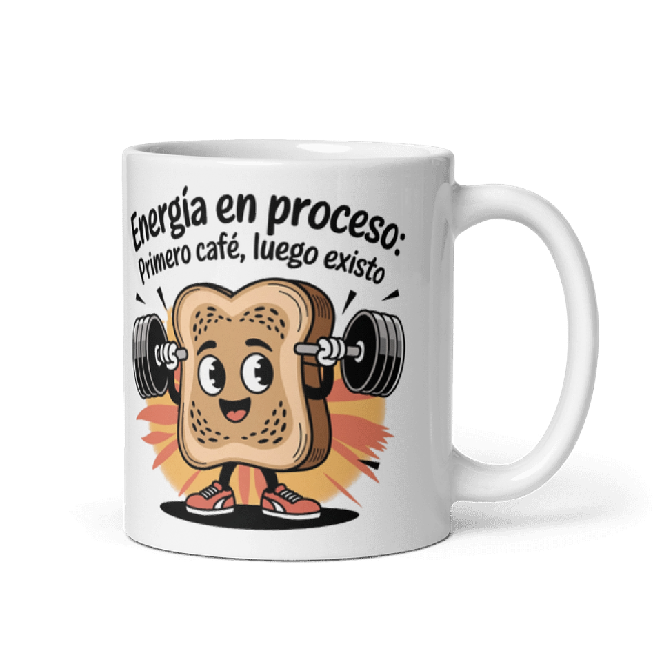 Taza Regalo - Energía en proceso: primero café, luego existo  1