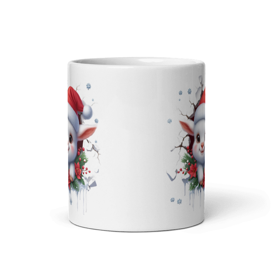Taza de Navidad - Corderito con sombrero navideño  3