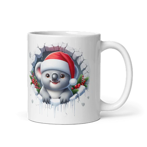 Taza de Navidad - Koala tierno y gorro de Santa Claus