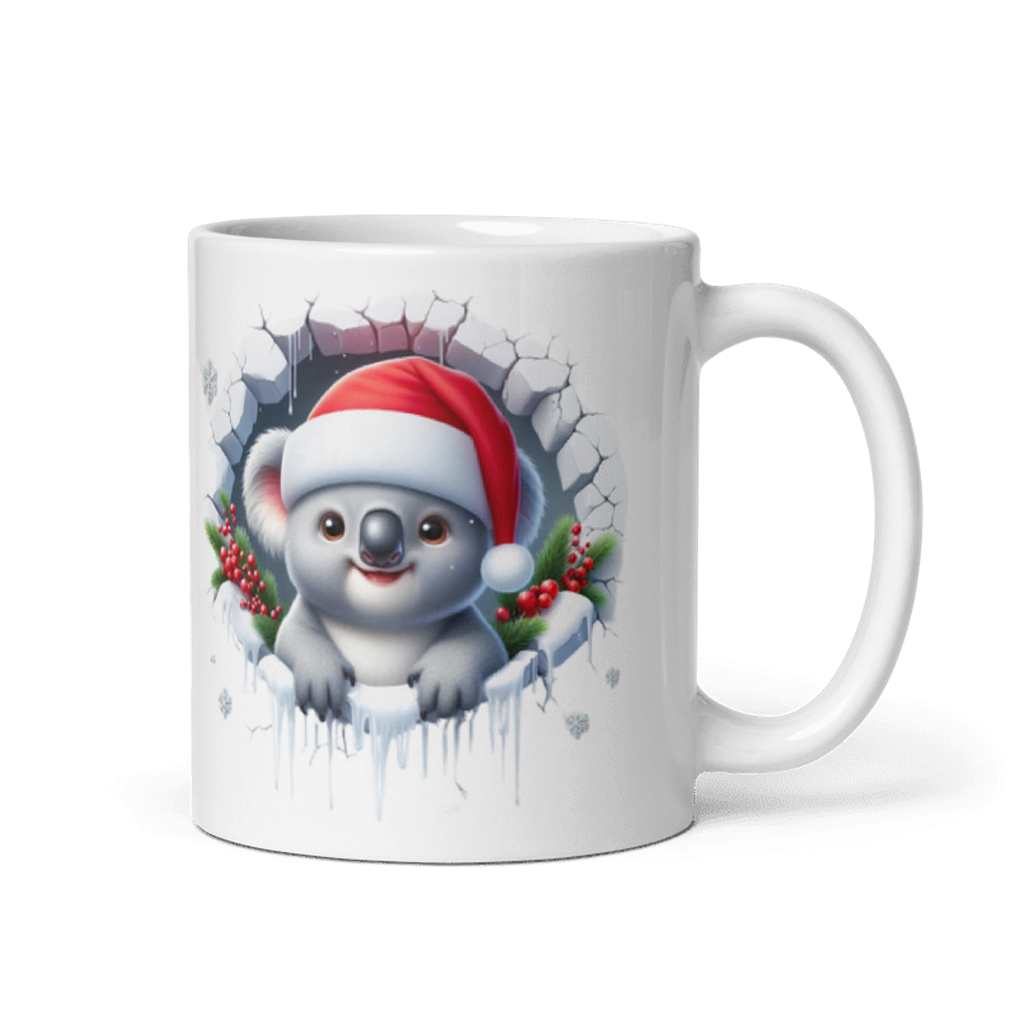 Taza de Navidad - Koala tierno y gorro de Santa Claus 1