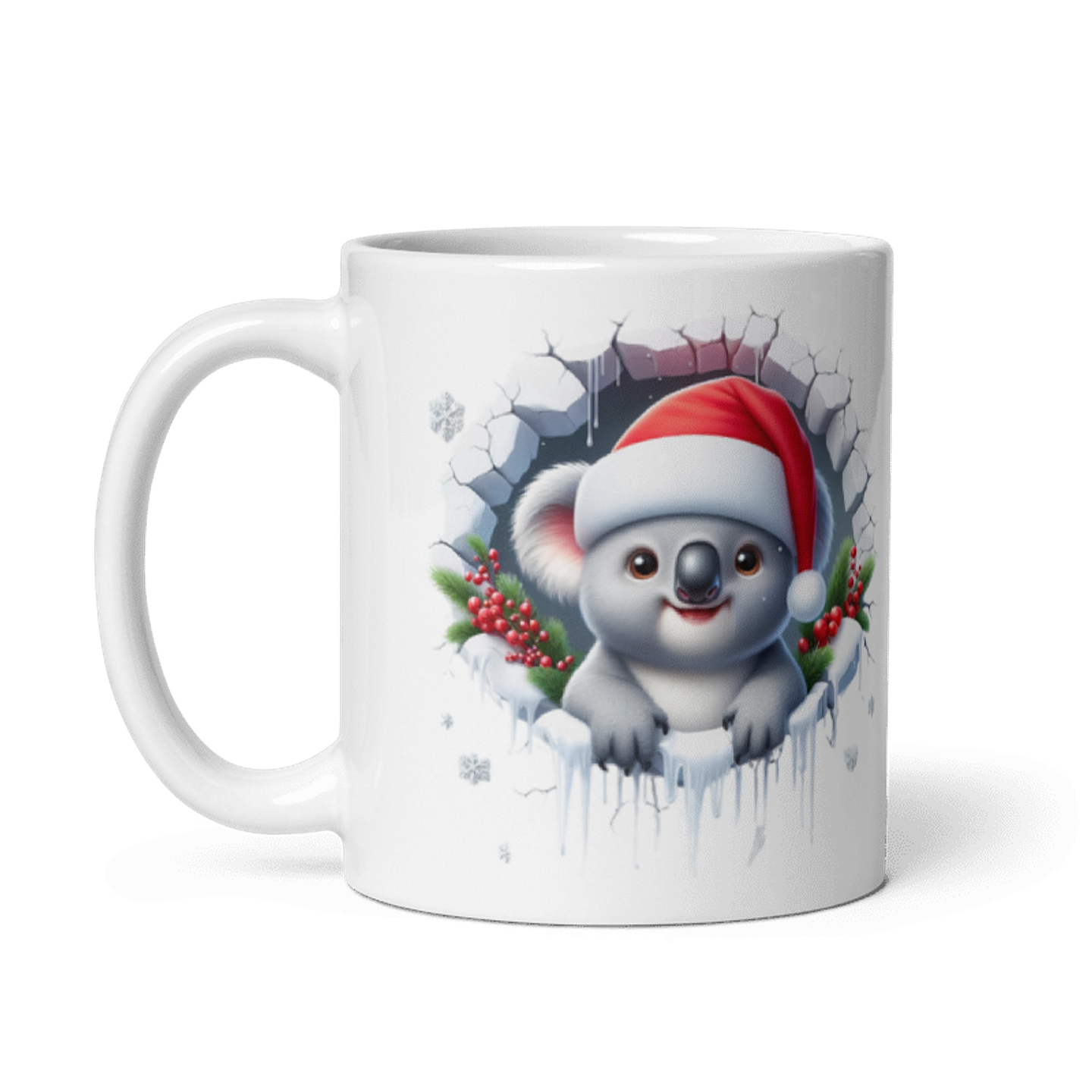 Taza de Navidad - Koala tierno y gorro de Santa Claus 2