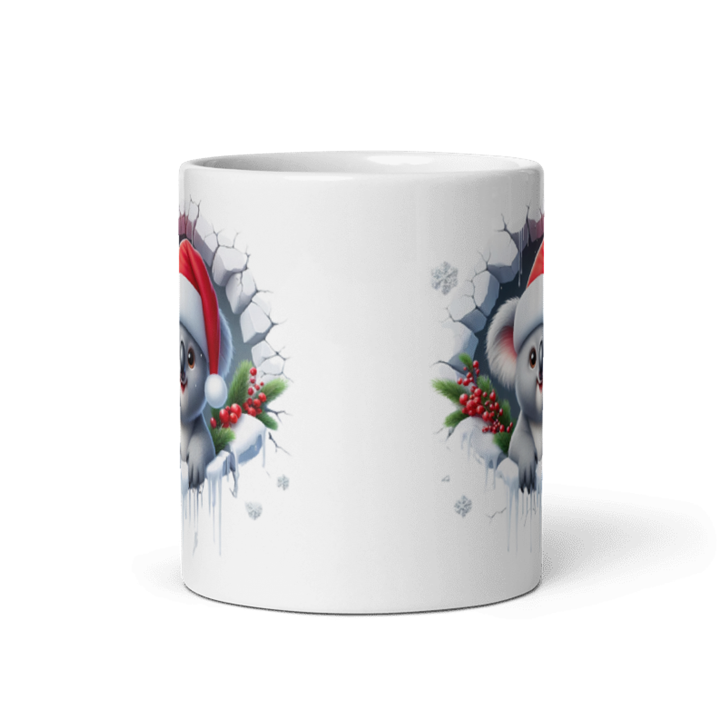 Taza de Navidad - Koala tierno y gorro de Santa Claus 3