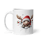 Taza de Navidad - Reno tierno y gorro de Santa Claus - Miniatura 2