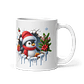 Taza de Navidad - Pingüino tierno, gorro de Santa Claus y regalo  - Miniatura 1