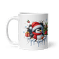 Taza de Navidad - Pingüino tierno, gorro de Santa Claus y regalo  - Miniatura 2