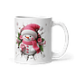 Taza de Navidad - Muñeco de nieve tierno en rosa con diseño navideño - Miniatura 1