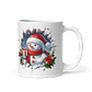 Taza de Navidad - Muñeco de Nieve con Gorro de Santa Claus y Regalo - Miniatura 1