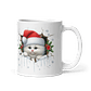Taza de Navidad - Gatito Blanco con Gorro de Santa Claus - Miniatura 1