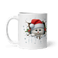 Taza de Navidad - Gatito Blanco con Gorro de Santa Claus - Miniatura 2
