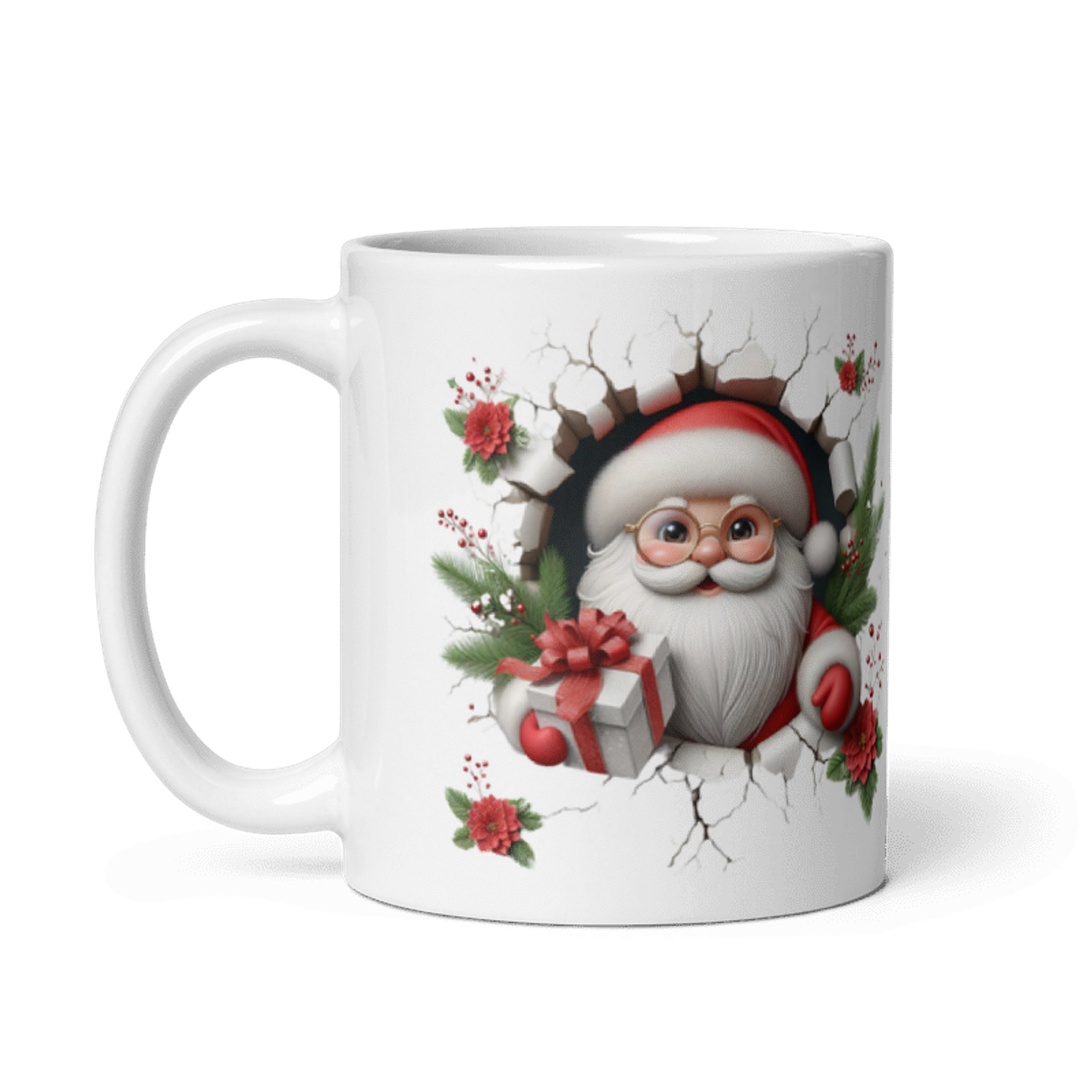 Taza de Navidad - Papá Noel con Gafas y Regalo Navideño 2