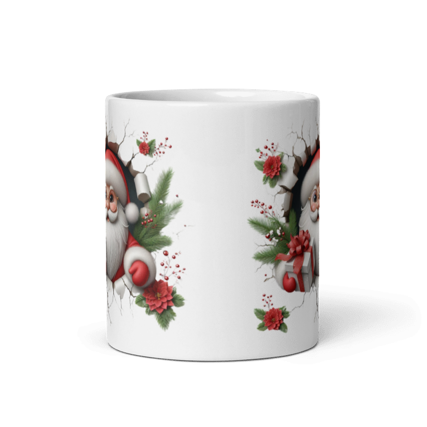 Taza de Navidad - Papá Noel con Gafas y Regalo Navideño 3