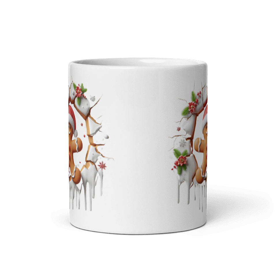 Taza de Navidad - Muñeco de Jengibre con Gorro de Santa Claus 3