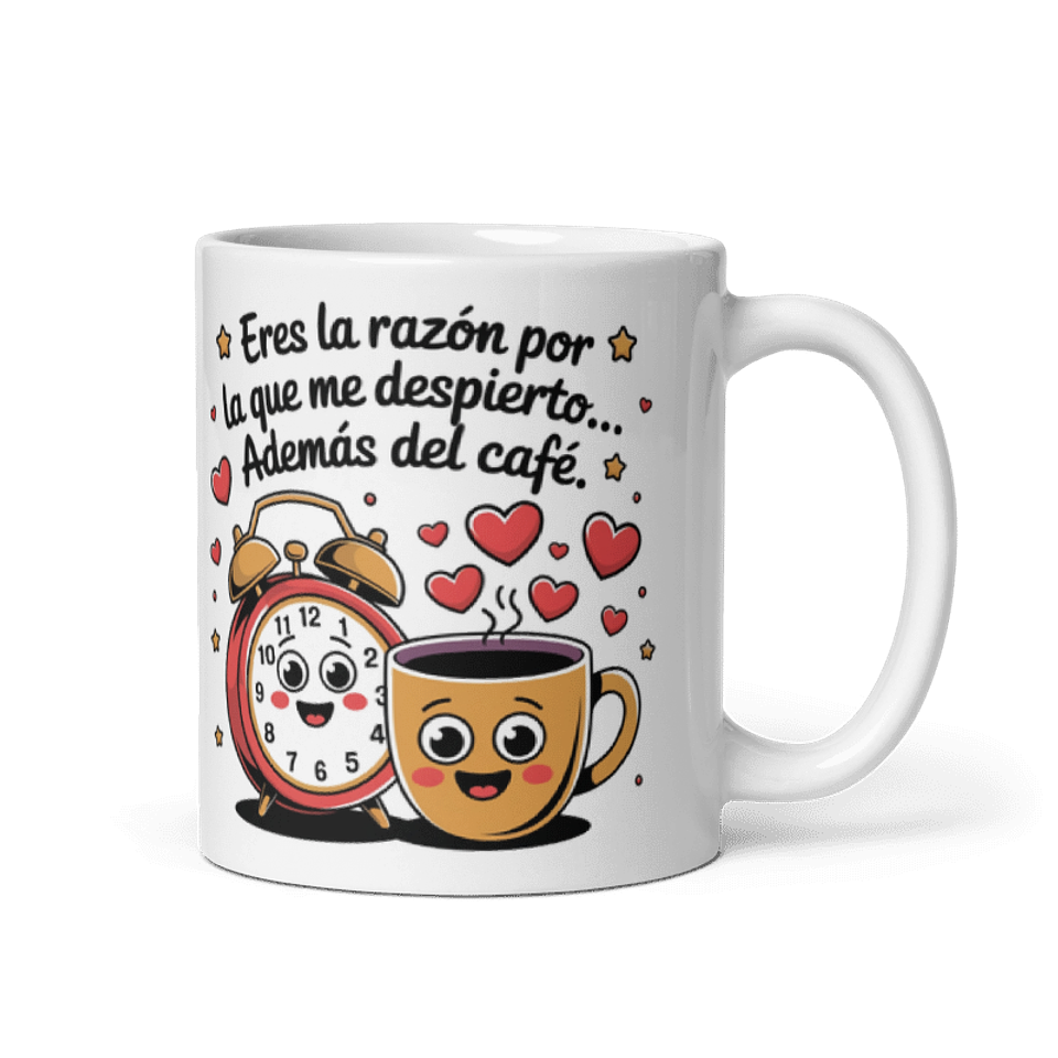 Taza de amor y pareja - Eres la razón por la que me despierto… Además del café 1