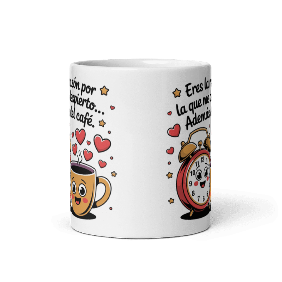 Taza de amor y pareja - Eres la razón por la que me despierto… Además del café 3