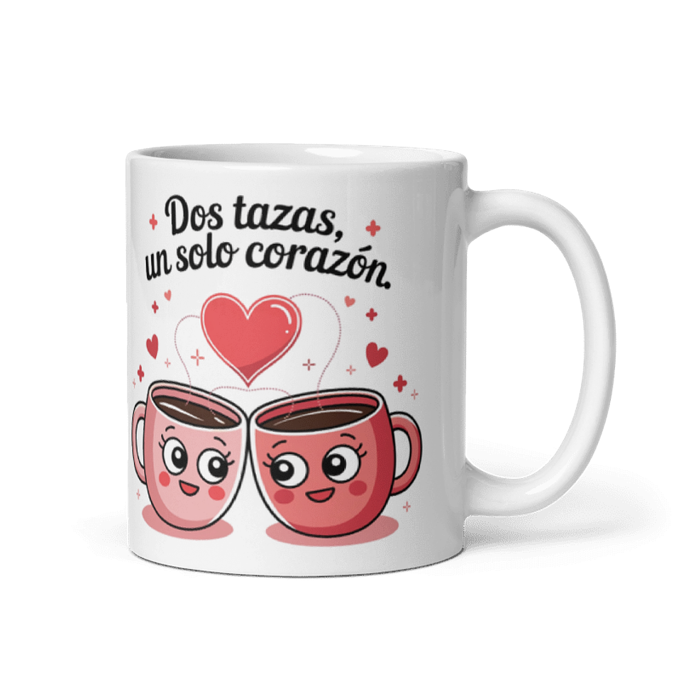 Taza de amor y pareja - Dos tazas, un solo corazón 1