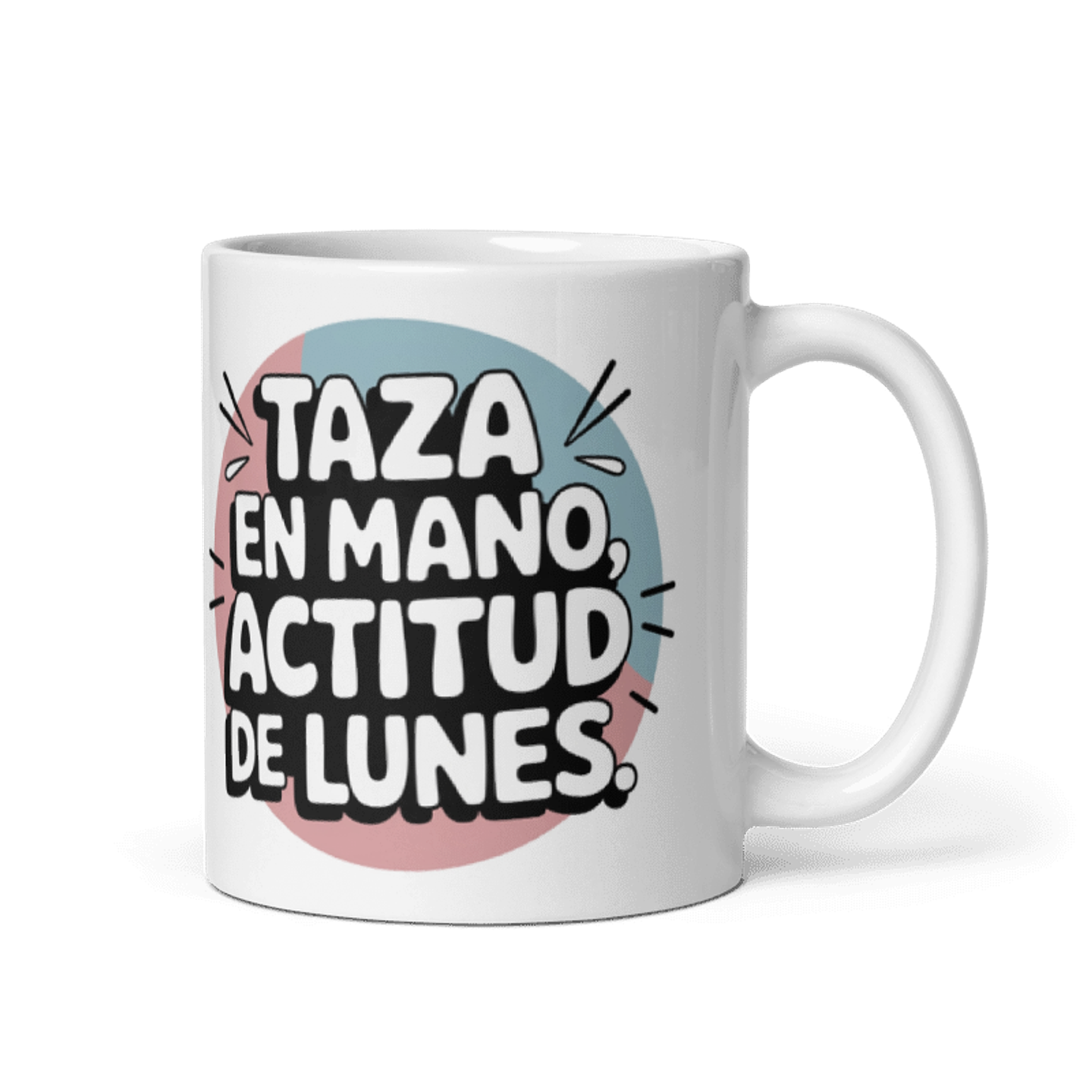Taza meme - Taza en mano, actitud de lunes 1