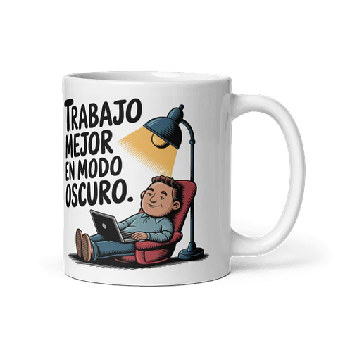 Taza frikis - Trabajo mejor en modo oscuro