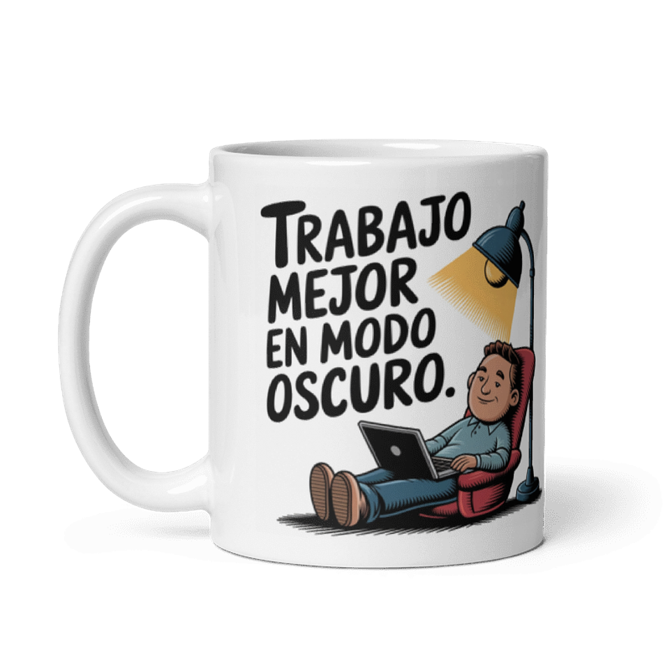 Taza frikis - Trabajo mejor en modo oscuro 2